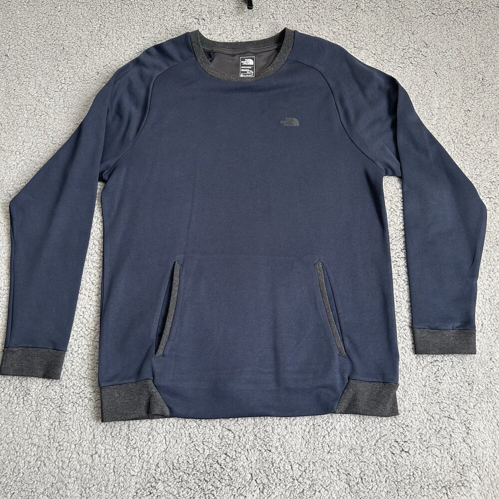 The North Face Navy Blue Crewneck Sweatshirt with Dark Gray Trim